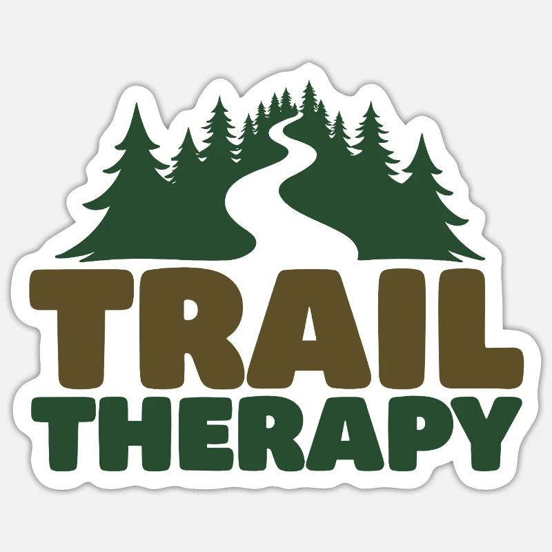 TRAIL THERAPY Spruch Statement Sticker Größe S (10 x 10 cm)