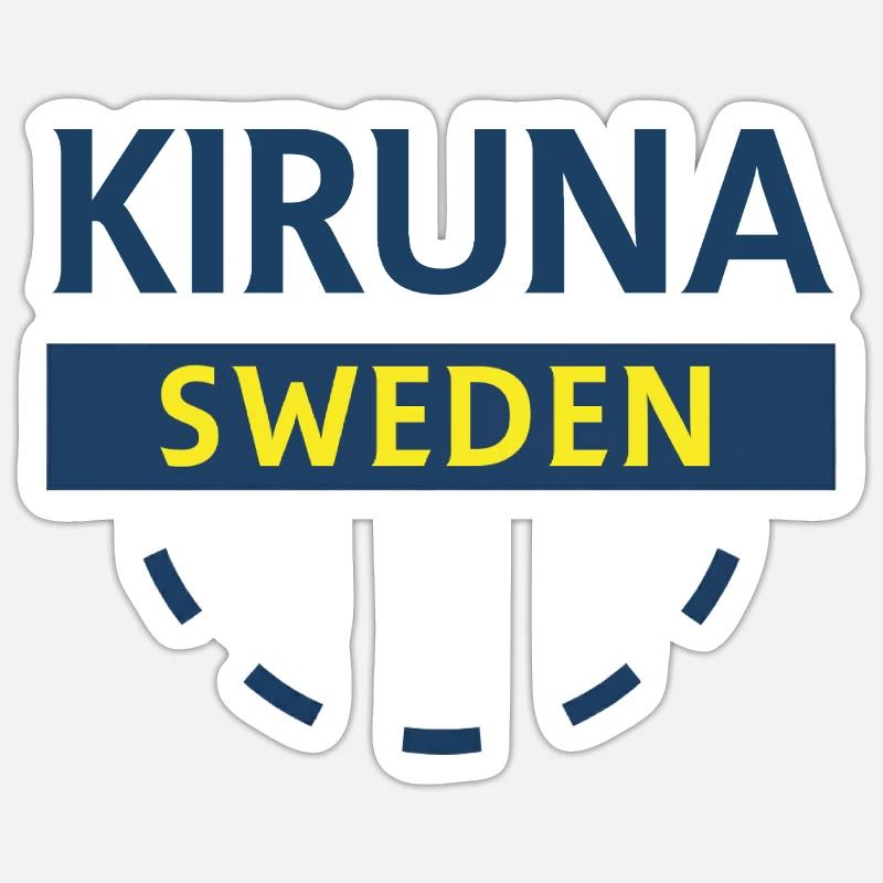 Kiruna Arctic Emblem - Sticker size S (10 x 10 cm) - white matte