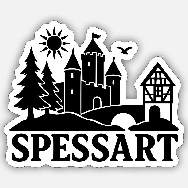 Spessart Silhouette - Sticker taille S (10 x 10 cm) - blanc mat