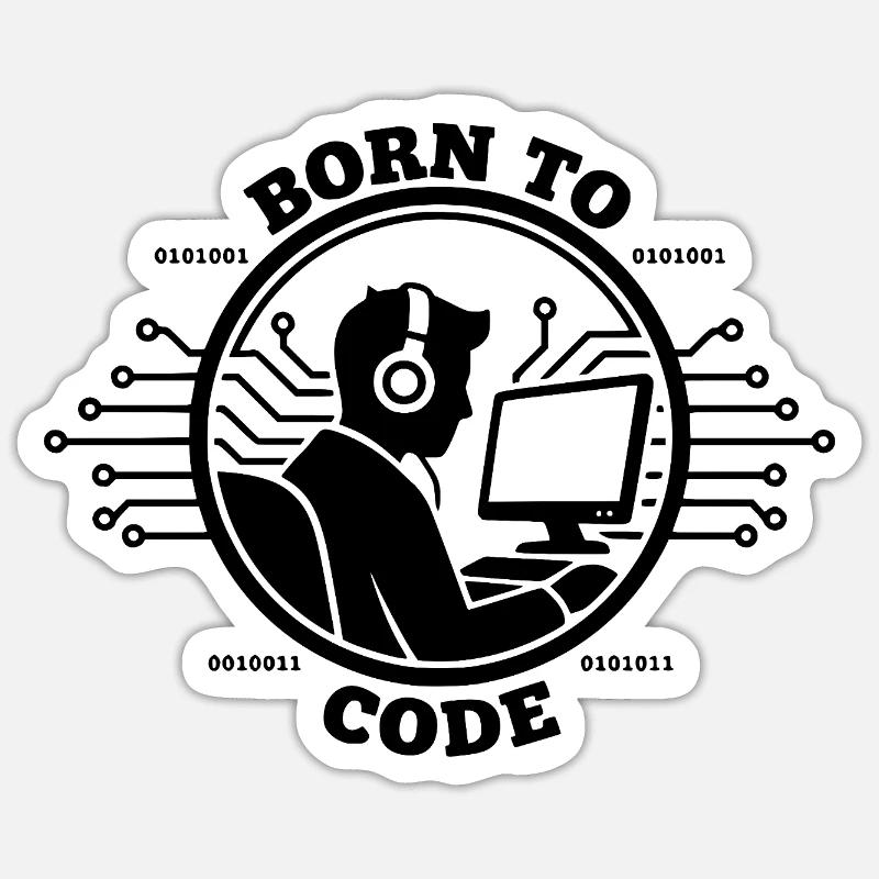 Programmierer, der zum Programmieren geboren wurde Programmierer Sticker Größe S (10 x 10 cm)