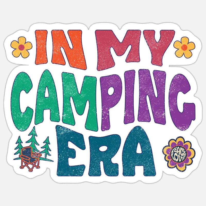 À l’époque du camping Sticker taille S (10 x 10 cm)