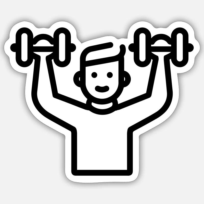 musculation - Sticker taille S (10 x 10 cm) - blanc mat