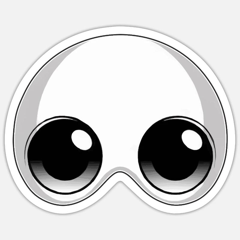 Visage - Sticker taille S (10 x 10 cm) - blanc mat