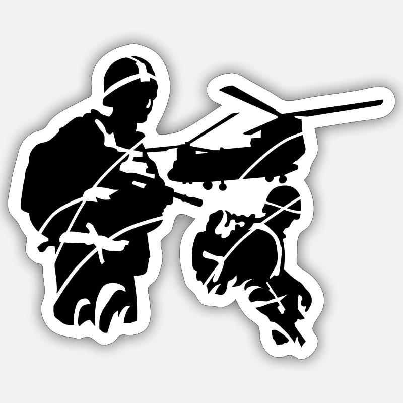 Army - Sticker Größe S (10 x 10 cm) - Mattweiß