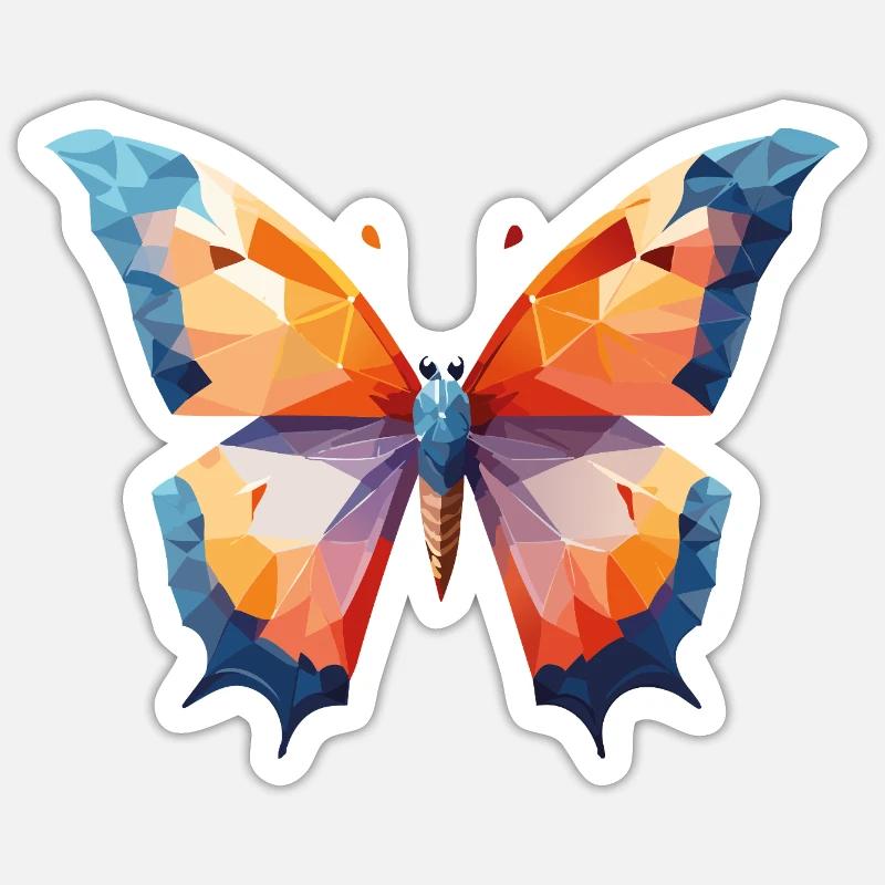 Papillon - Sticker taille S (10 x 10 cm) - blanc mat