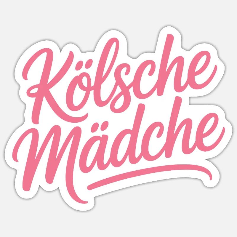 Cologne Filles Carnaval Cologne Filles - Sticker taille S (10 x 10 cm) - blanc mat