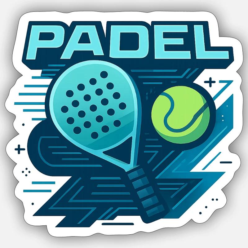 Padel Logo Schläger Ball Dynamik Sticker Größe S (10 x 10 cm)