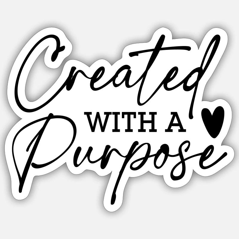 Createtd with a Purpose - Sticker Größe S (10 x 10 cm) - Mattweiß