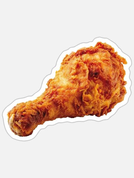 Fried Chicken Wing Fast Food - Sticker Größe S (10 x 10 cm) - Mattweiß