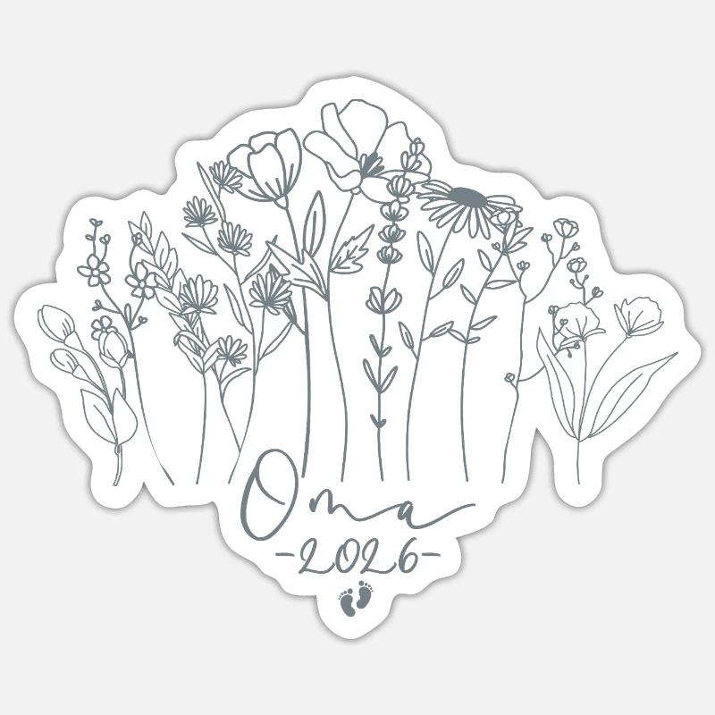 Stolze Oma 2026 Geschenkidee - Sticker Größe S (10 x 10 cm) - Mattweiß