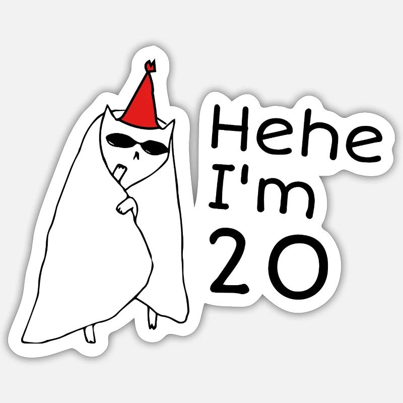 20-jähriges Jubiläum – 20-jähriges Jubiläumsgeschenk - Sticker Größe S (10 x 10 cm) - Mattweiß