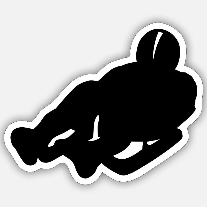 Traîneau - Sticker taille S (10 x 10 cm) - blanc mat