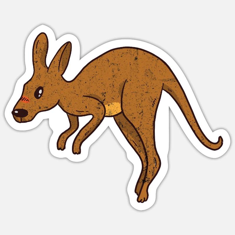 Kangaroo Vintage Rust Texture Sticker size S (10 x 10 cm)