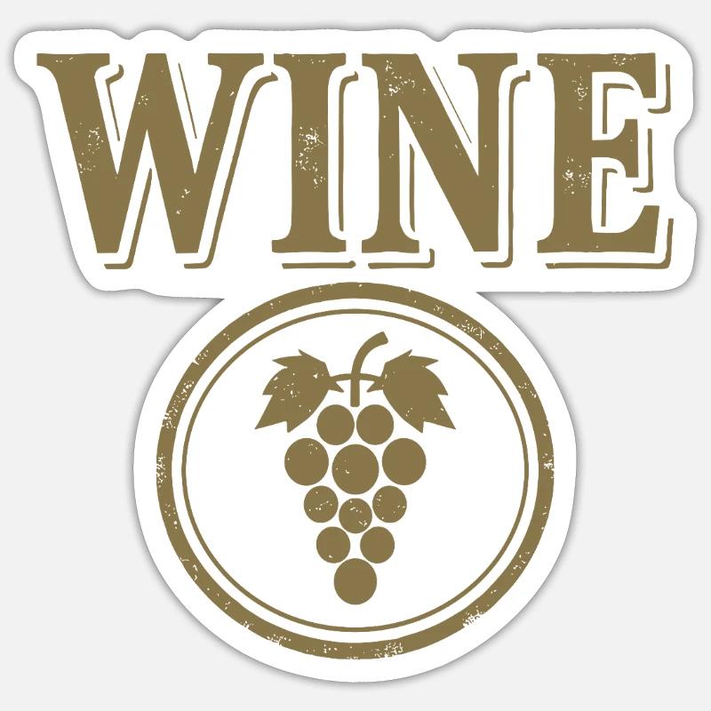 WINE Grape Emblem Sticker size S (10 x 10 cm)