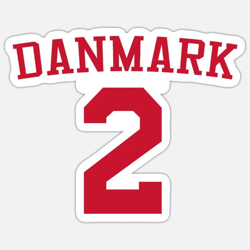 Denmark 2 – Red Text Design - Sticker size S (10 x 10 cm) - white matte