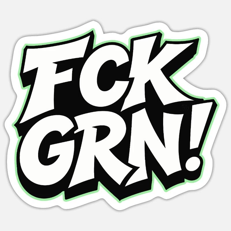 Lettrage de déclaration FCK GRN - Sticker taille S (10 x 10 cm) - blanc mat