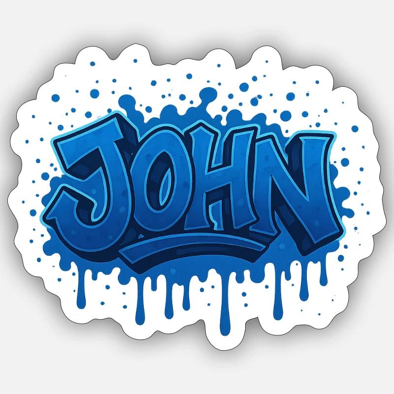 Graffiti JOHN Name Gift Ideal Printable On Sticker size S (10 x 10 cm)