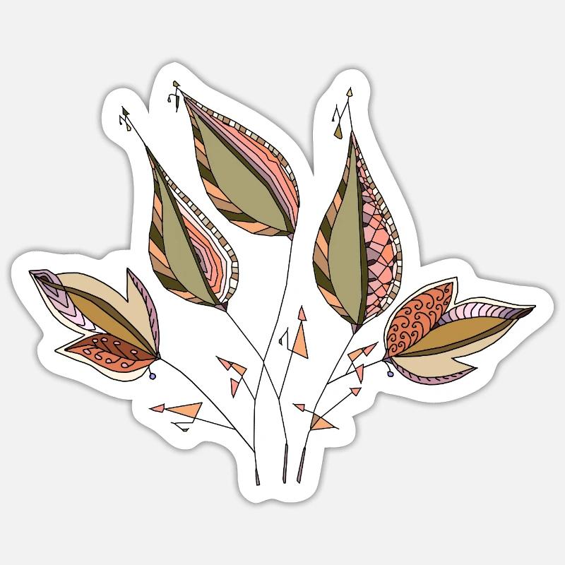 feuilles - Sticker taille S (10 x 10 cm) - blanc mat
