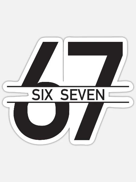 67 Six Seven Meme 6 7 Clean - Sticker Größe S (10 x 10 cm) - Mattweiß