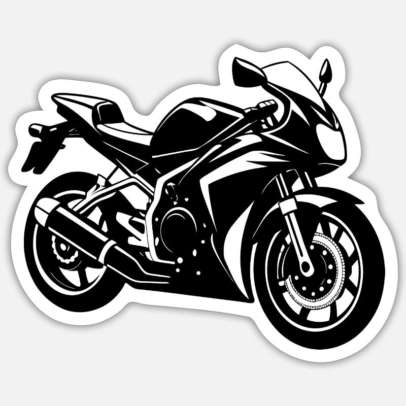 Motorcycle - Sticker size S (10 x 10 cm) - white matte