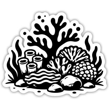 Korallen Symbol Korallenriff Ozean - Sticker Größe S (10 x 10 cm) - Mattweiß - Vorne
