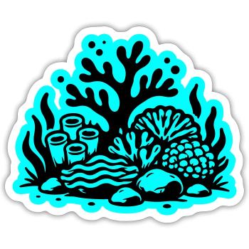 Coral Reef Ocean Coral Icon - Sticker size S (10 x 10 cm) - white matte - Front
