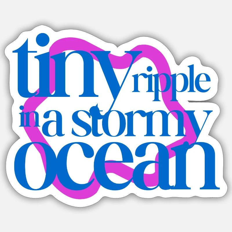 Tiny ripple in a stormy ocean (pink background) - Sticker Größe S (10 x 10 cm) - Mattweiß