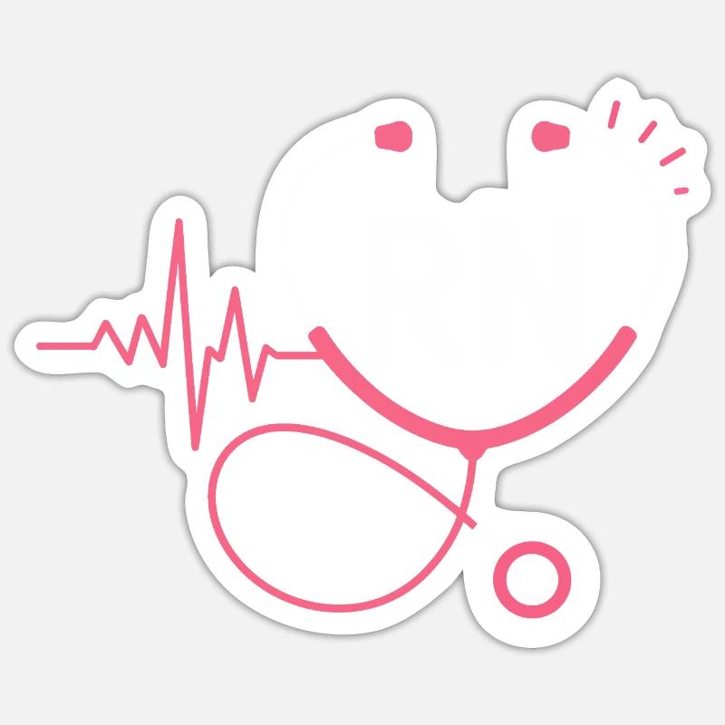 Stéthoscope à battement cardiaque RN - Sticker taille S (10 x 10 cm) - blanc mat