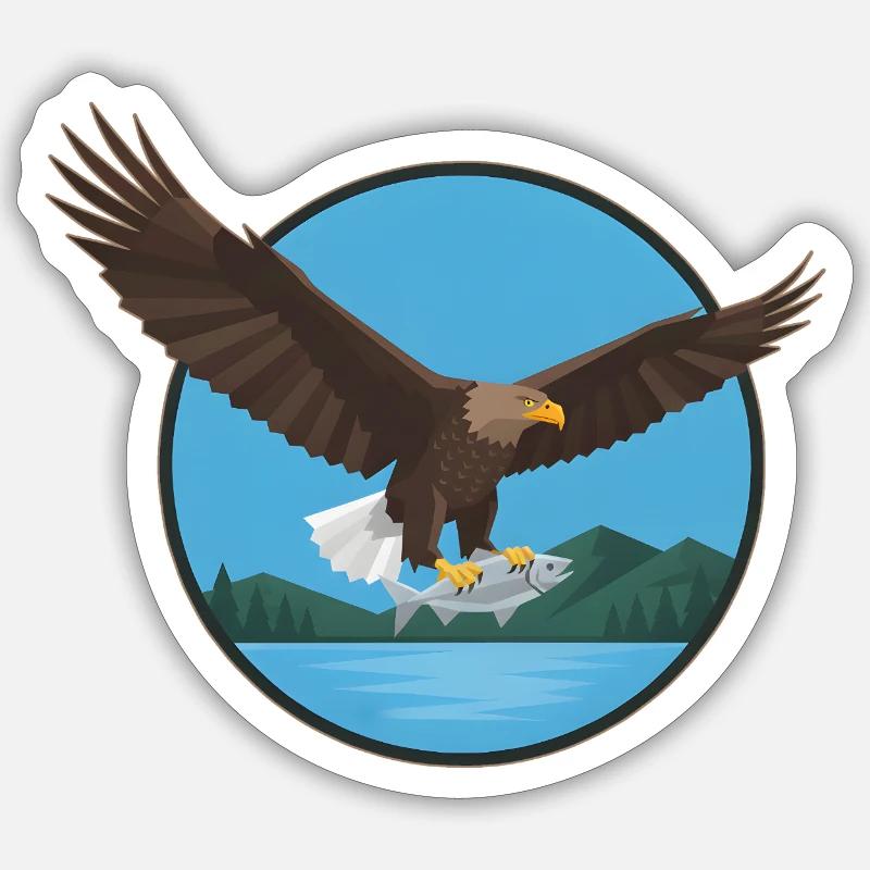 White-tailed eagle eagle - Sticker size S (10 x 10 cm) - white matte