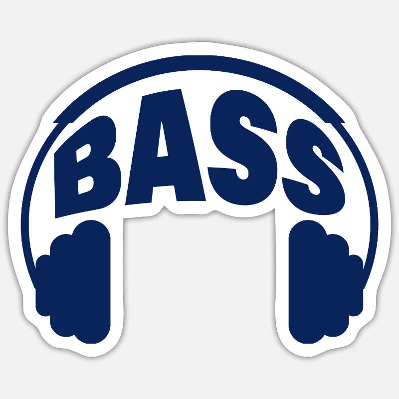 Basse - Sticker taille S (10 x 10 cm) - blanc mat
