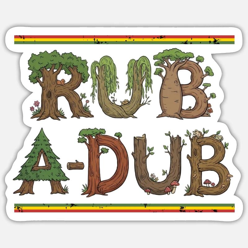 Dub Reggae Forest - Sticker Größe S (10 x 10 cm) - Mattweiß