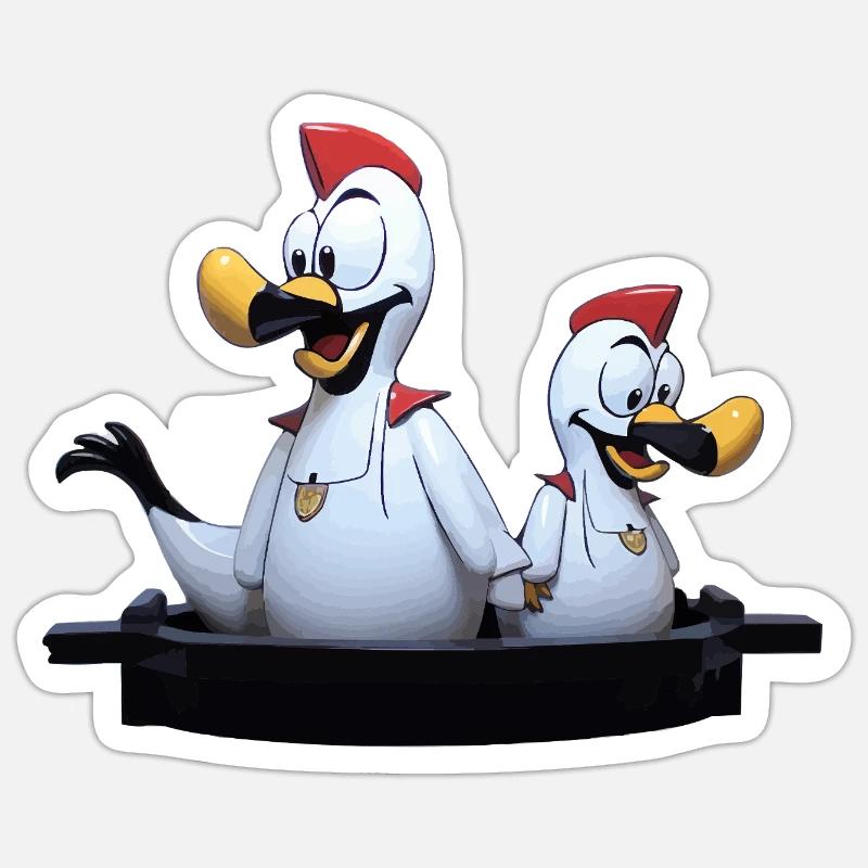 Seagull duo on jetty Sticker size S (10 x 10 cm)