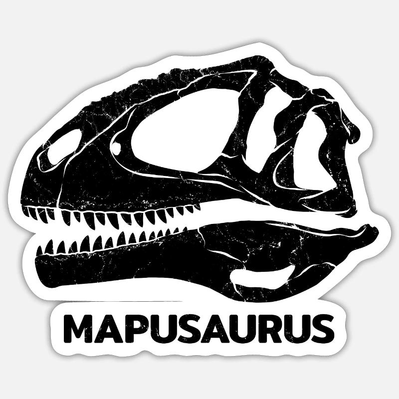 Mapusaurus Fossil Schädel - Sticker Größe S (10 x 10 cm) - Mattweiß