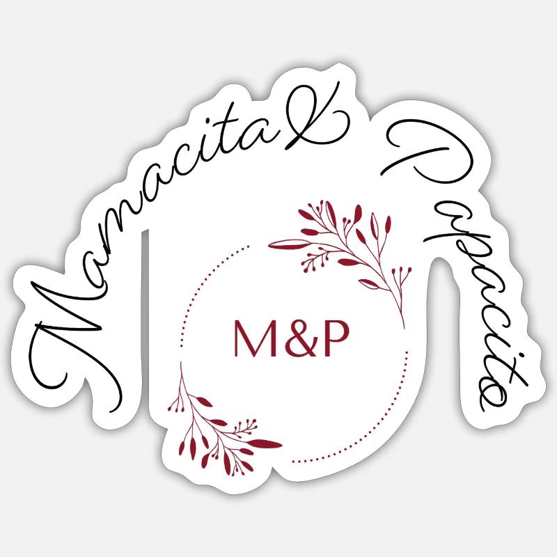 M&P Floral Monogram Circle - Sticker size S (10 x 10 cm) - white matte