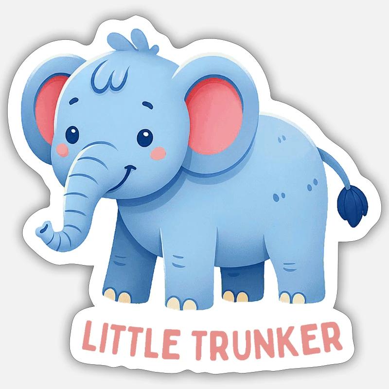 Pink Eared Elephant Sticker size S (10 x 10 cm)