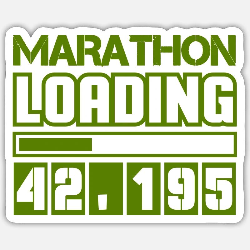 Marathon Loading 42,195 - Sticker size S (10 x 10 cm) - white matte