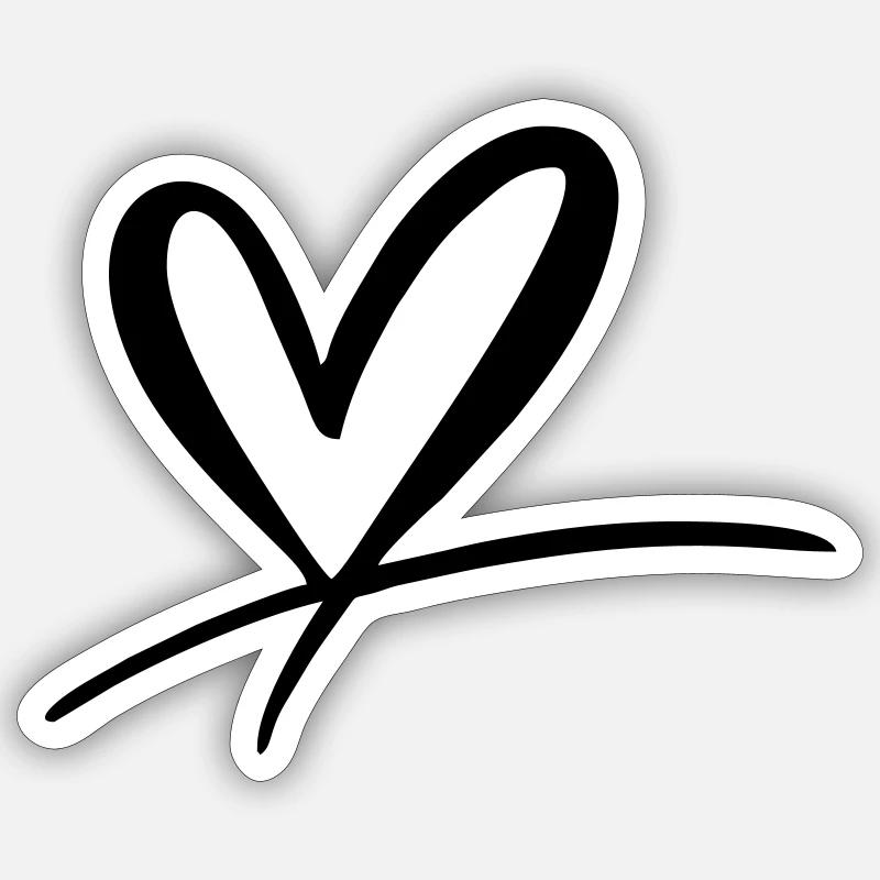 Cœur - Sticker taille S (10 x 10 cm) - blanc mat