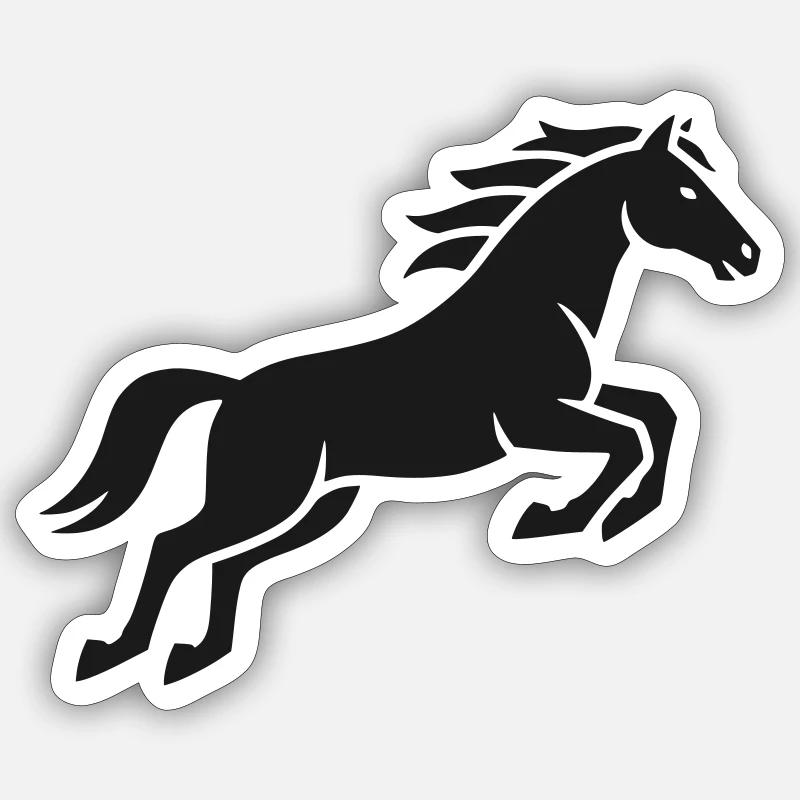 Springendes Pferd Silhouette Sticker Größe S (10 x 10 cm)