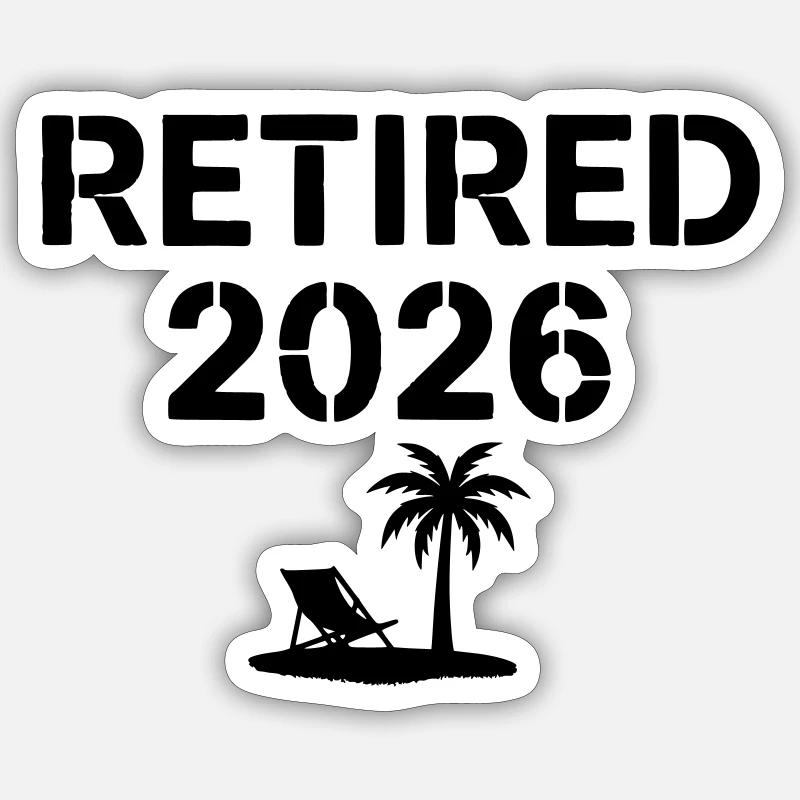 Retraite 2026 Palm Beach - Sticker taille S (10 x 10 cm) - blanc mat