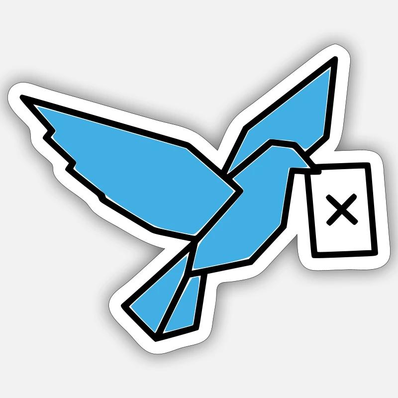 Oiseau porteur de vote : oiseau multicolore Sticker taille S (10 x 10 cm)