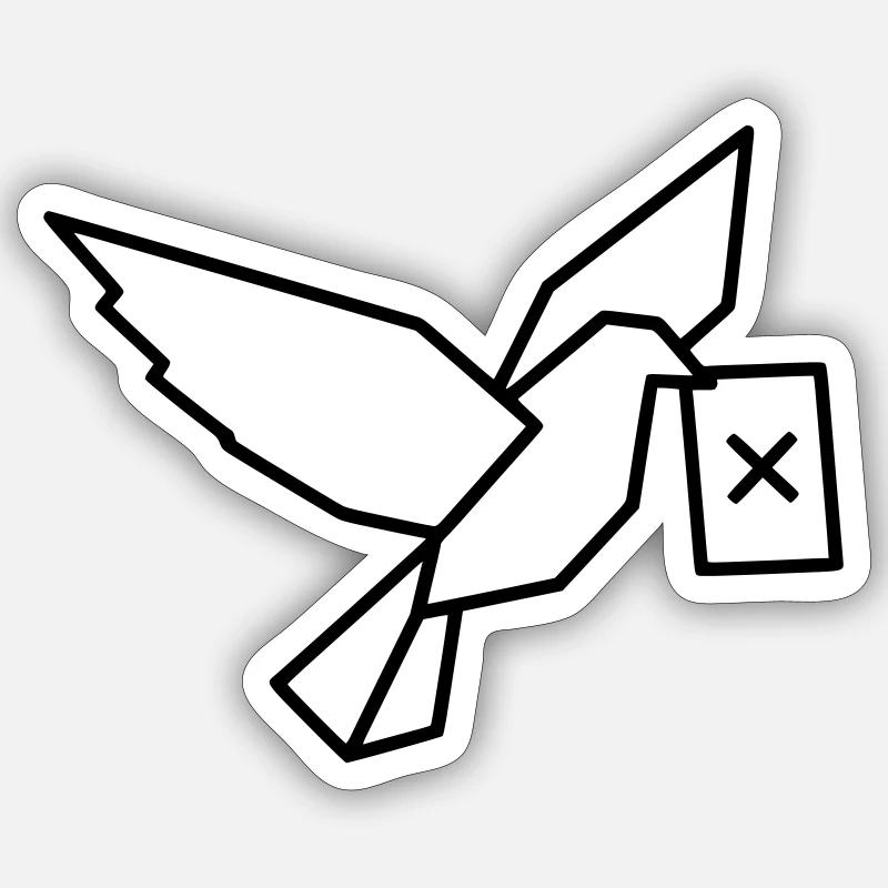 Brieftaube Wahlzettel Outline Sticker Größe S (10 x 10 cm)