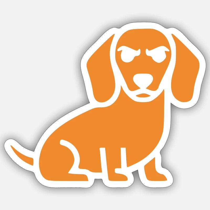 Dachshund Dog Flat Design - Sticker size S (10 x 10 cm) - white matte
