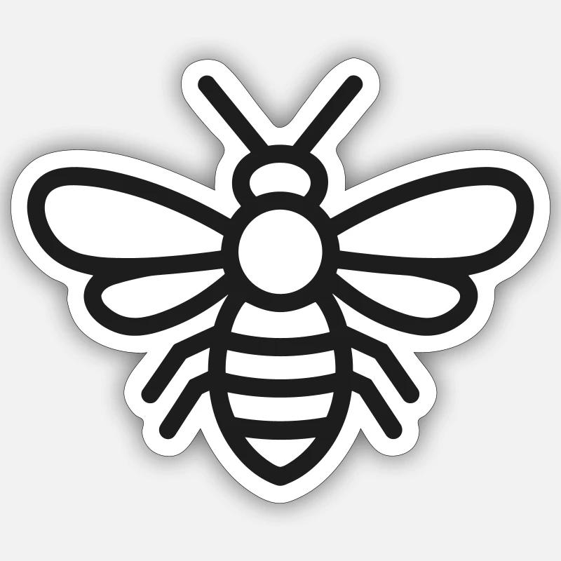 bee - Sticker size S (10 x 10 cm) - white matte