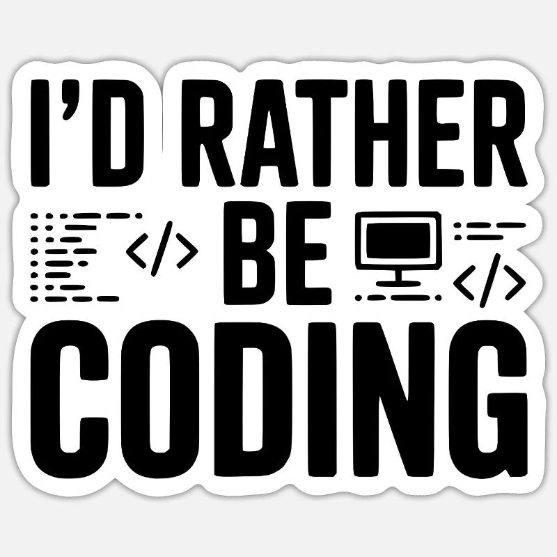 Je préfère coder Sticker taille S (10 x 10 cm)