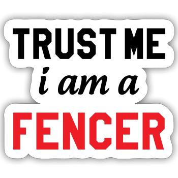 Faites-moi confiance je suis un escrimeur pro - Sticker taille S (10 x 10 cm) - blanc mat - Devant