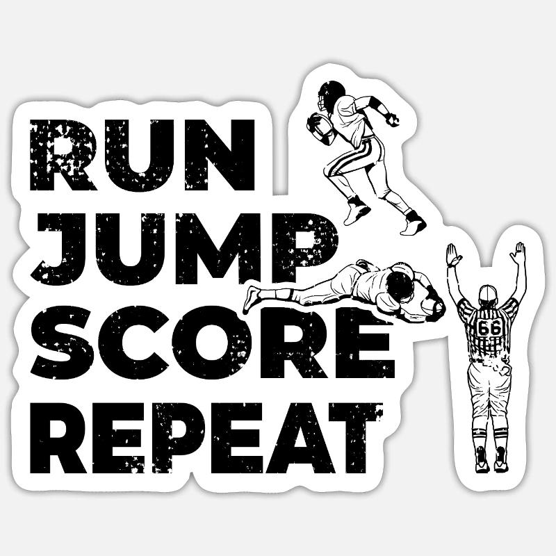 Run Jump Score Repeat Sticker size S (10 x 10 cm)