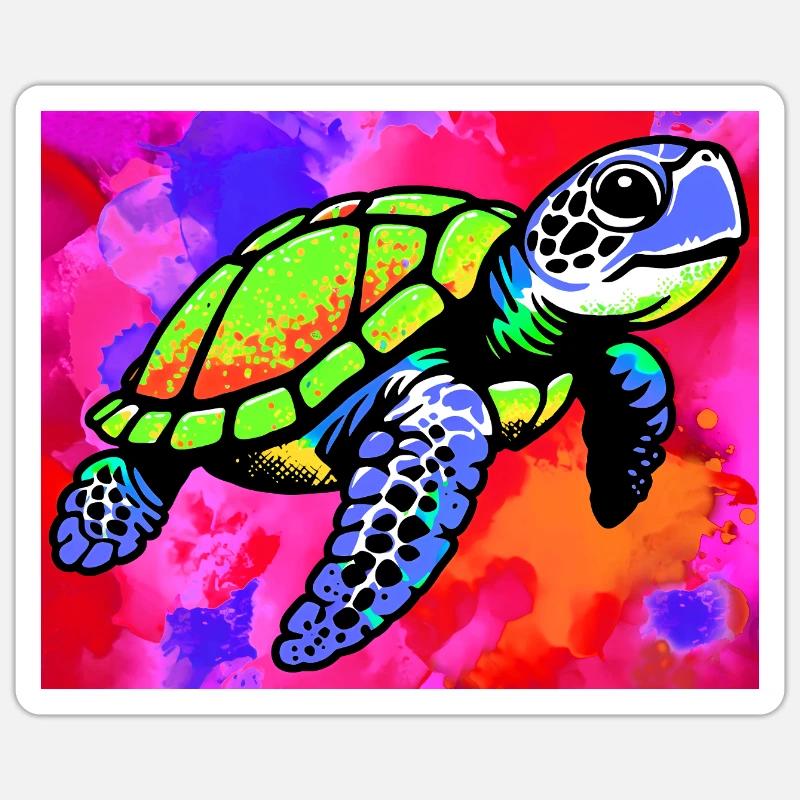turtle - Sticker size S (10 x 10 cm) - white matte