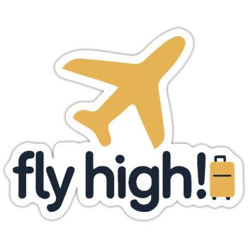 T-shirt Fly High Travel Icon - Sticker taille S (10 x 10 cm) - blanc mat - Devant