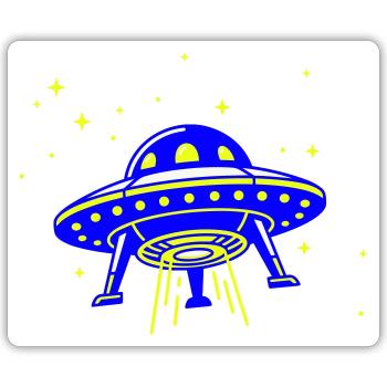 UFO – Visit from another galaxy - Sticker size S (10 x 10 cm) - white matte - Front