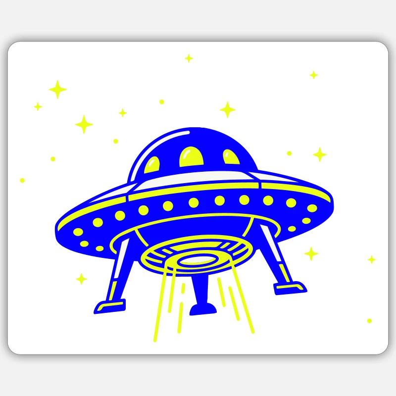UFO – Visit from another galaxy - Sticker size S (10 x 10 cm) - white matte
